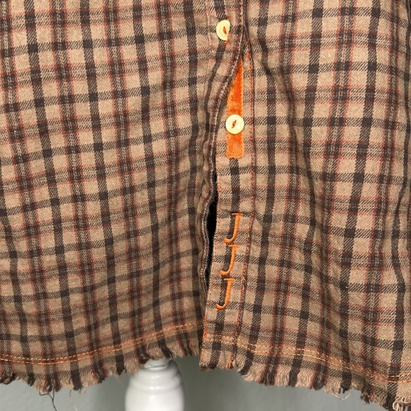 Johnny Was 3J Workshop Women’s Brown Ombre Plaid Flannel Button Down Shirt M - Picture 5 of 11